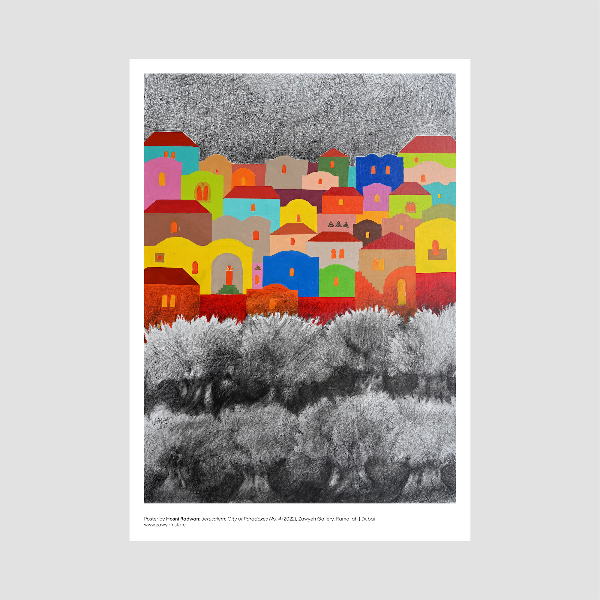 Jerusalem- City of Paradoxes No. 4 by Honsi Radwan - Posters