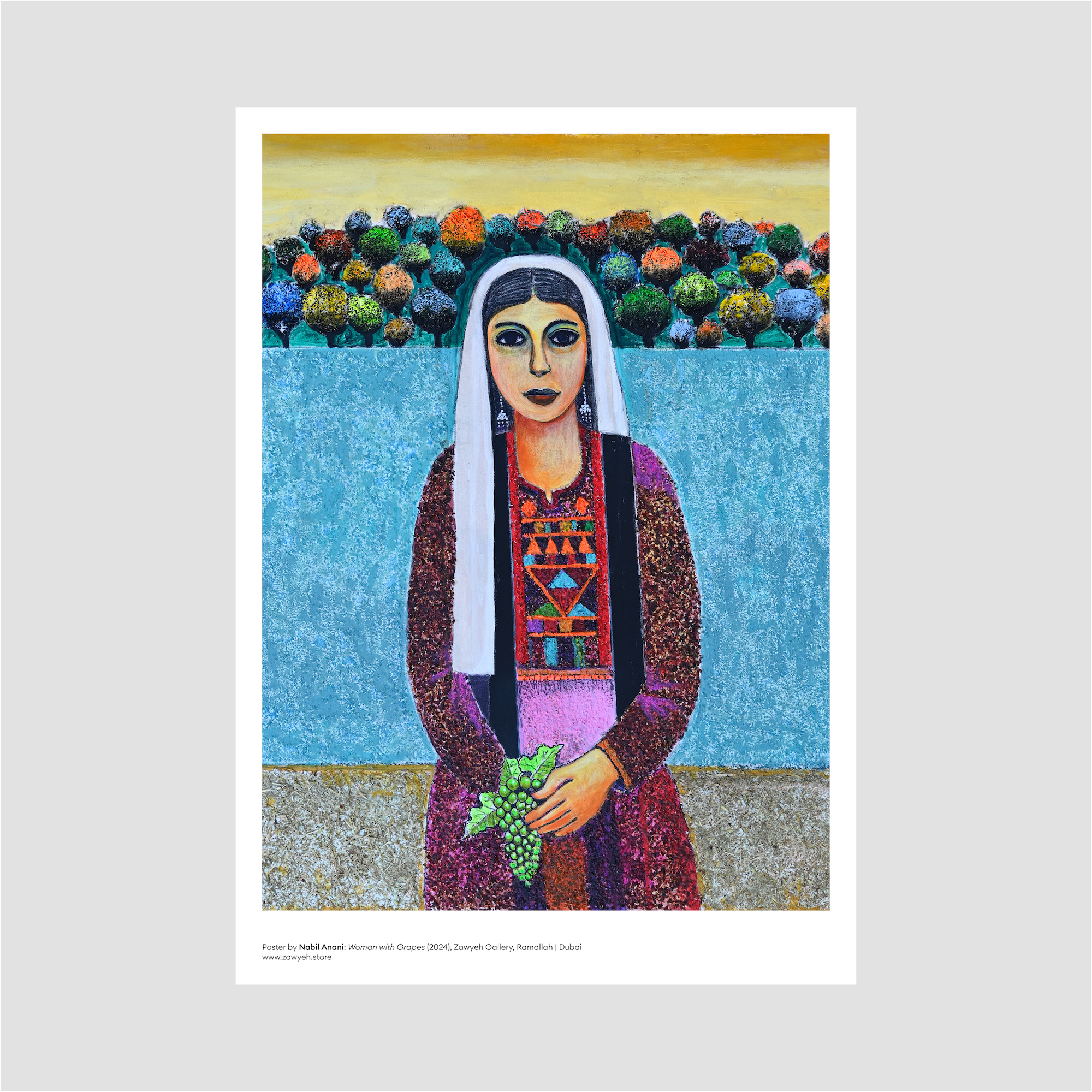 Woman with Grapes A3 poster Nabil Anani